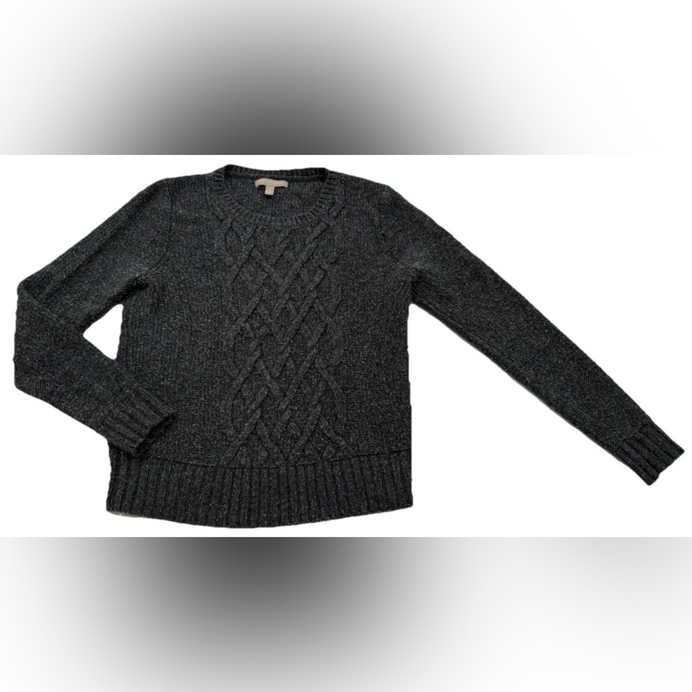 Banana Republic Women’s Gray Cable-Knit Pullover Sweater Acrylic Wool Size S